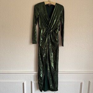 Lulu's metallic green dress